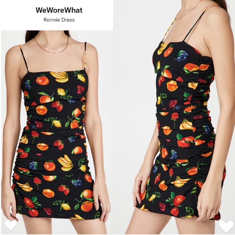 WeWoreWhat 🍎Ronnie Fruit Print Multi Color Mini Spring Dress w/ Straps Small